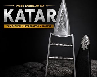 Katar, Handforged Sarbloh qatar, Sikh Dagger, Sikh Gift