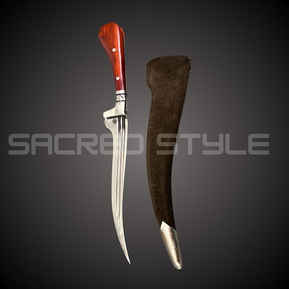 Hand Made Sarbhloh Khanjar,  Sikh Kirpan, Pesh Kabz, Sikh Kakar, Kukri, Kakkar, Leather cover, Nihang Singh Ji, Sikh Gift Items