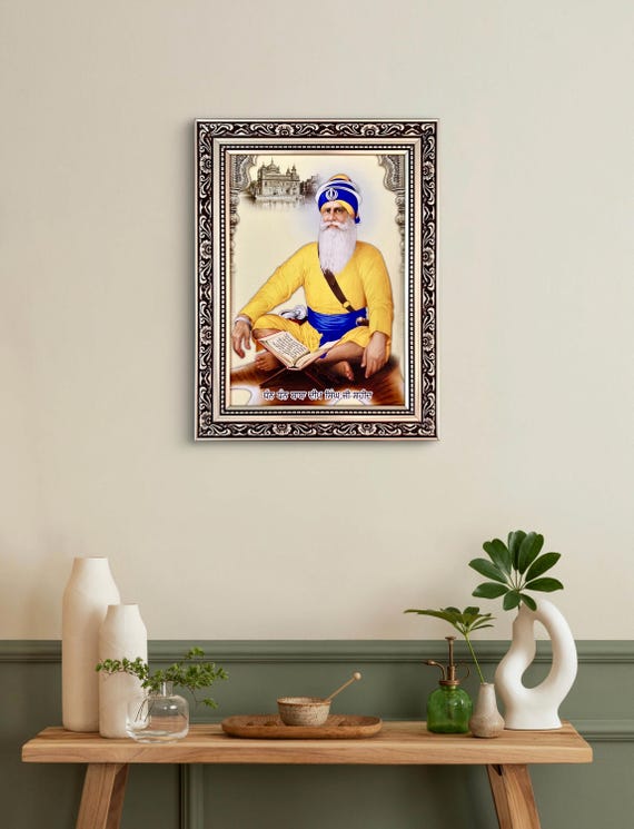 Shaheed Baba Deep Singh Ji, Wall Hanging, Sikh Gift items, Punjabi, Sikh photos,