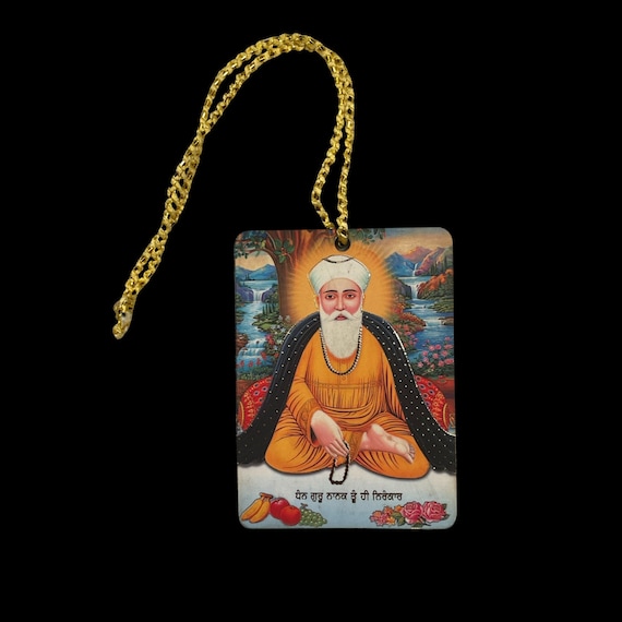 Guru Nanak Dev ji, 1st Guru, Car Hanging, Wood  Car Decor, Sikh Gurus, Sikh Items,