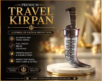 Reizen Sikh Kirpan | Mini Sikh Kakkar | Kleine ceremoniële Kirpan | Handgemaakte Sikh Shastar | Traditionele Sikh Kirpan | Punjabi Sikh geschenk