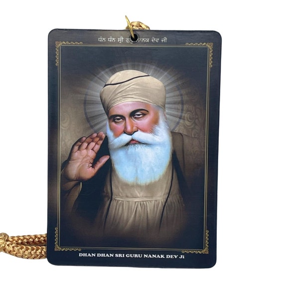 Guru Nanak Dev Ji Photo Car Hanging, Sikh Car Decor, Sikh Gift Items,