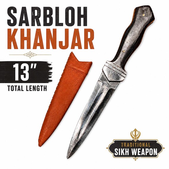 Handmade Sarbloh Pesh Kabz Kukri Khanjar | Premium Sikh Ceremonial Shastar | Traditional Khalsa Blade | Handcrafted Collectible Knife