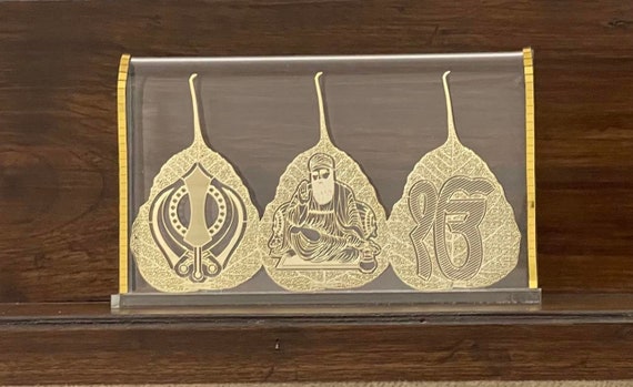 Guru Nanak Dev Ji, Khanda, Ek Onkar, Table top, Home Decor, Car Dashboard idol, Punjabi gift, Sikh items,