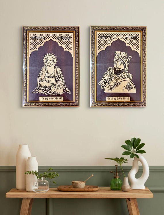 Guru Nanak Dev ji and Guru Gobind Singh Ji Saroop Set of two Sikh photos, Sikh gift items, Punjabi,
