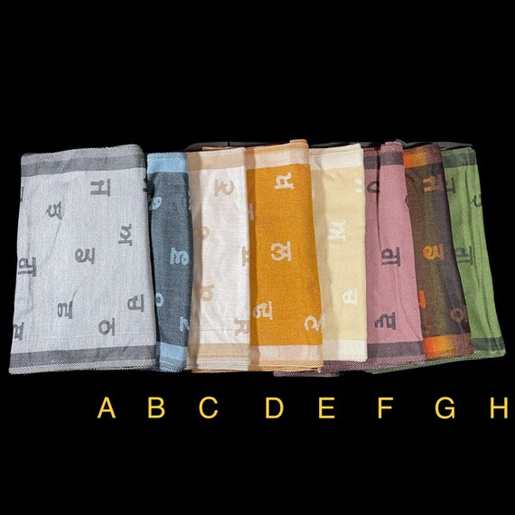 Punjabi Alphabet Scarves, Gurmukhi Mufflers, Uda Ada, Winter Scarves, Punjabi gift items
