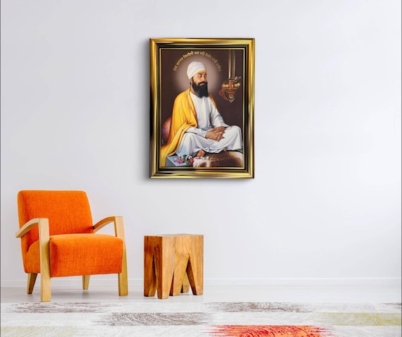 Guru Teg Bahadur ji Saroop 32x24 inches, Sikh Wall hanging, Sikh photos, Sikh gift items,