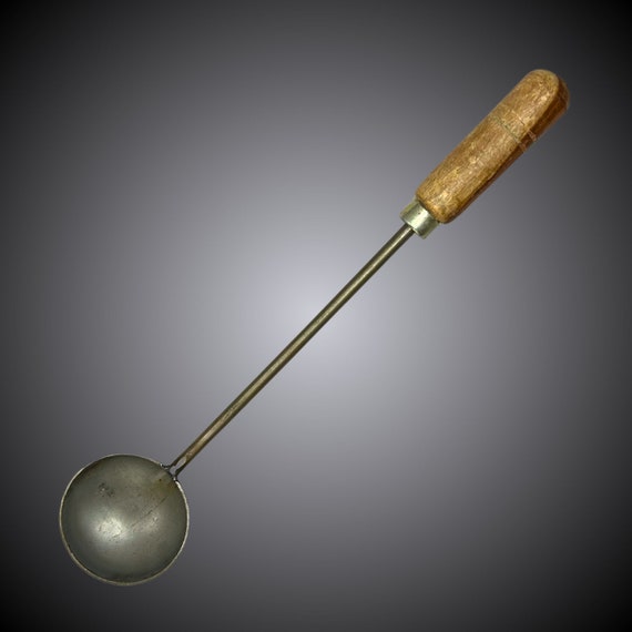 Sarbloh Spoon, Hand Made serving Spoon with wooden handle, Sikh Items,