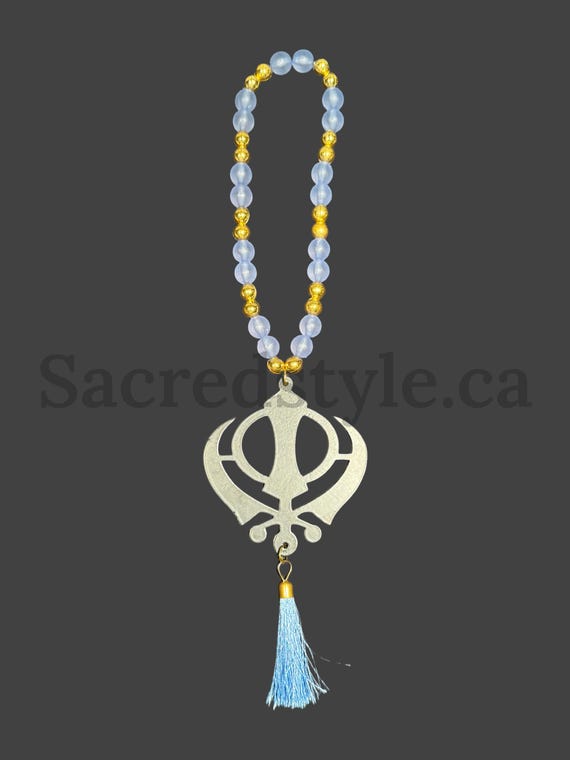 Khanda with beads Car Hanging, Car Decor, Sikh gift Items