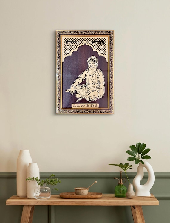 Shaheed Baba Deep Singh Ji, Wall Hanging, Sikh Gift items, Punjabi, Sikh photos,