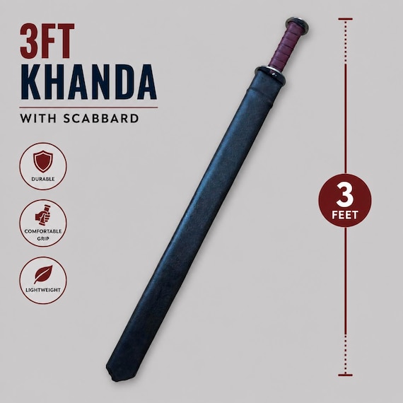 Premium Sarbloh Khanda Sahib | Wearable Sikh Shastar | Khalsa Symbol | Heavy Iron Khanda for Gatra Wear | Traditional Sikh Item