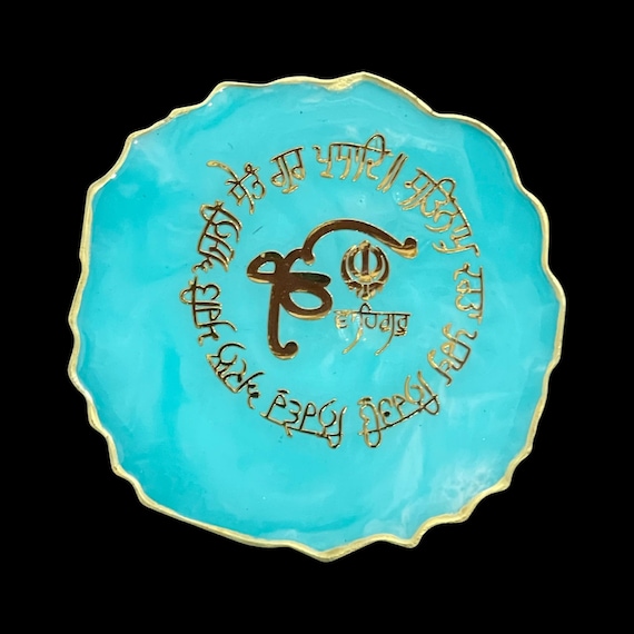 Resin Art, Mool Mantar, Ek Onkar, Table top, Home Decor, Office deco, Gurmukhi, Gurbani quotes, Sikh gift items, Wedding Gifts, Sikh Items,