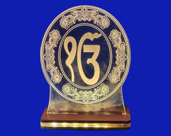 Lámpara de noche EK ONKAR, Mesa, Ik Onkar, Decoración del hogar sij, Artículos de regalo sij,