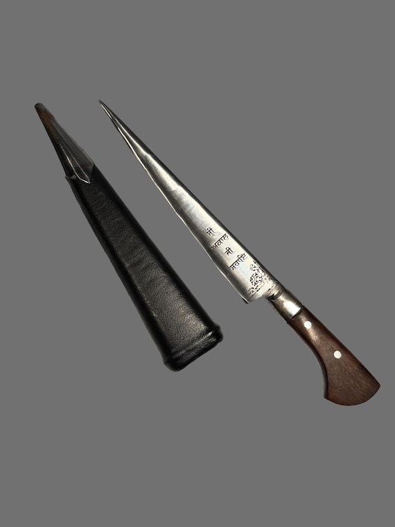 Damaged Hand Made Sarbloh Khanjar, Sri Akal Ji Sahaye, Pesh Kabz, Sikh Kakar, Kukri, Kakkar, Sikh Gift Items