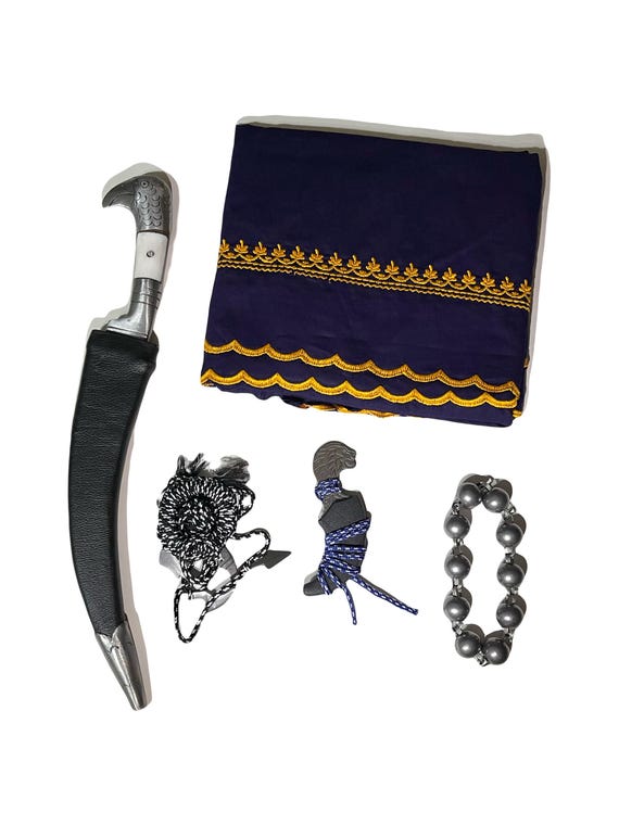 Khanjar Hajuria Dumala Shastar Necklace and Simrana Set - Sikh Kirpan Pendant - Khalsa Religious Gift