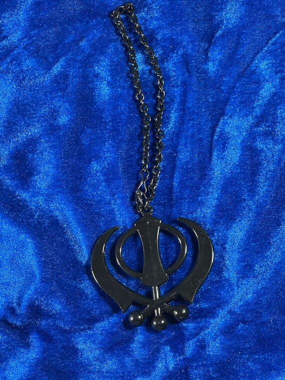 Steel Khanda, Car Hanging, Black Metal Khanda, Silver Khanda, Car Decor, Sikh Items
