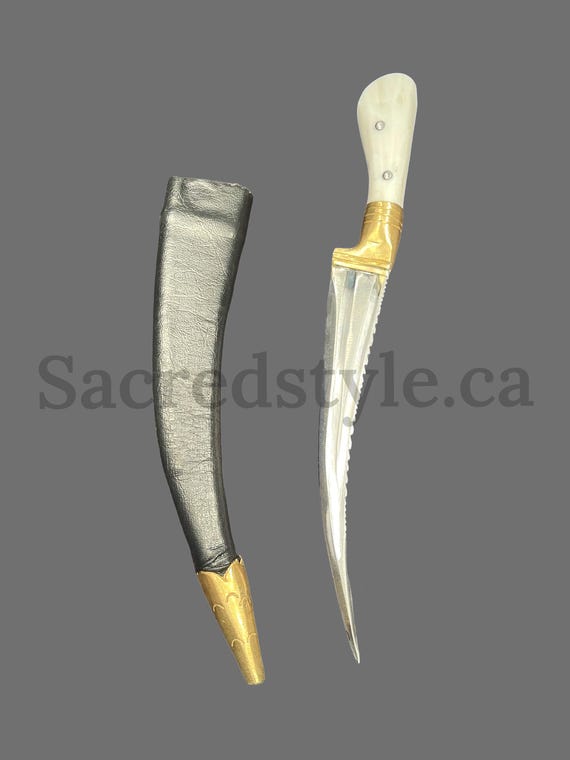 Hand Made Sarbloh Khanjar with 12 Singhi handle, Pesh Kabz, Sikh Kakar, Kukri, Kakkar, Sikh Gift Items