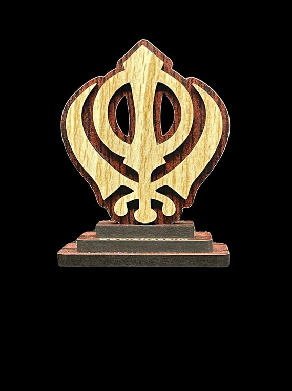 Khanda Car Dashboard Accessories, Wood Khanda, Sikh Symbol, 3D Khanda, Car Dashboard Decor, Sikh Items,
