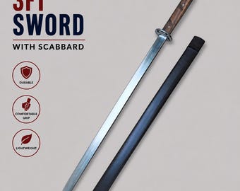 Sarbloh Kirpan Sahib hecho a mano de 90 cm / Shastar portátil Sikh de primera calidad / Espada Khalsa de tamaño completo con Gatra / Kirpan tradicional hecho a mano