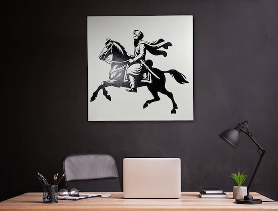 HAND MADE Guru Gobind Singh Ji Foil Art, Wall Hanging, Wall Decor, Home Decor, Sikh Guru Painting, Sikh Wall Art, Sikh Gift Items,