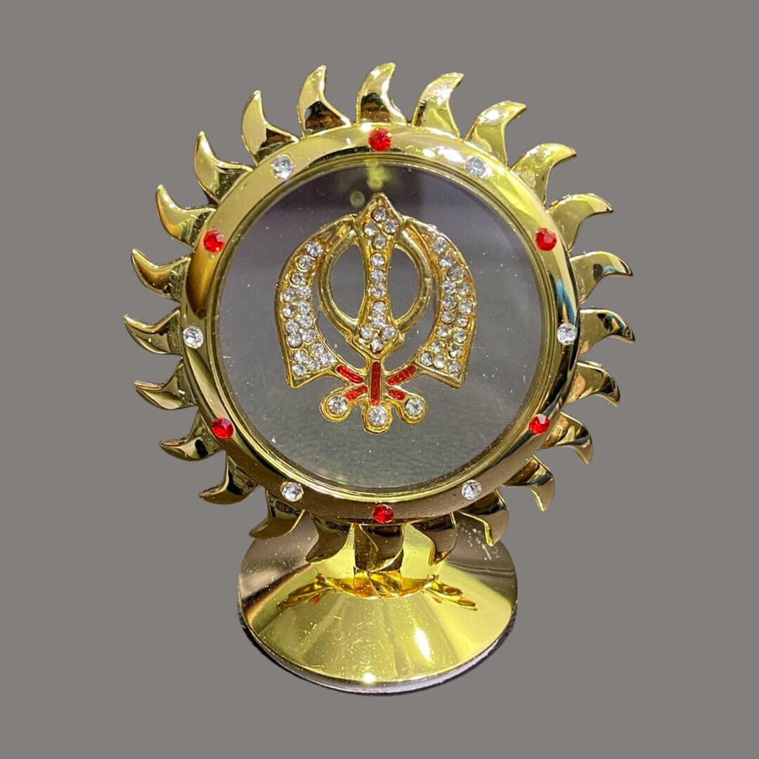 Ek Onkar, Khanda, Metal Car Dashboard Accessories, Car Dashboard Decor