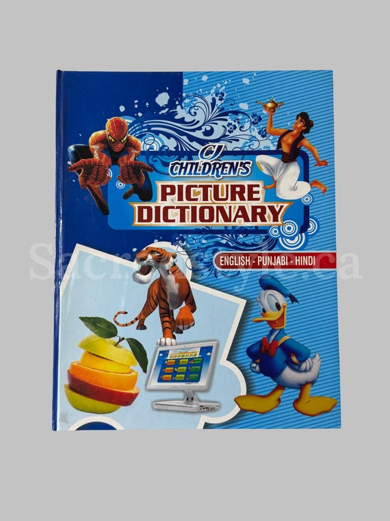 Kids Education book, Picture Dictionary for kids, English, Punjabi, Hindi Education books, Punjabi Books