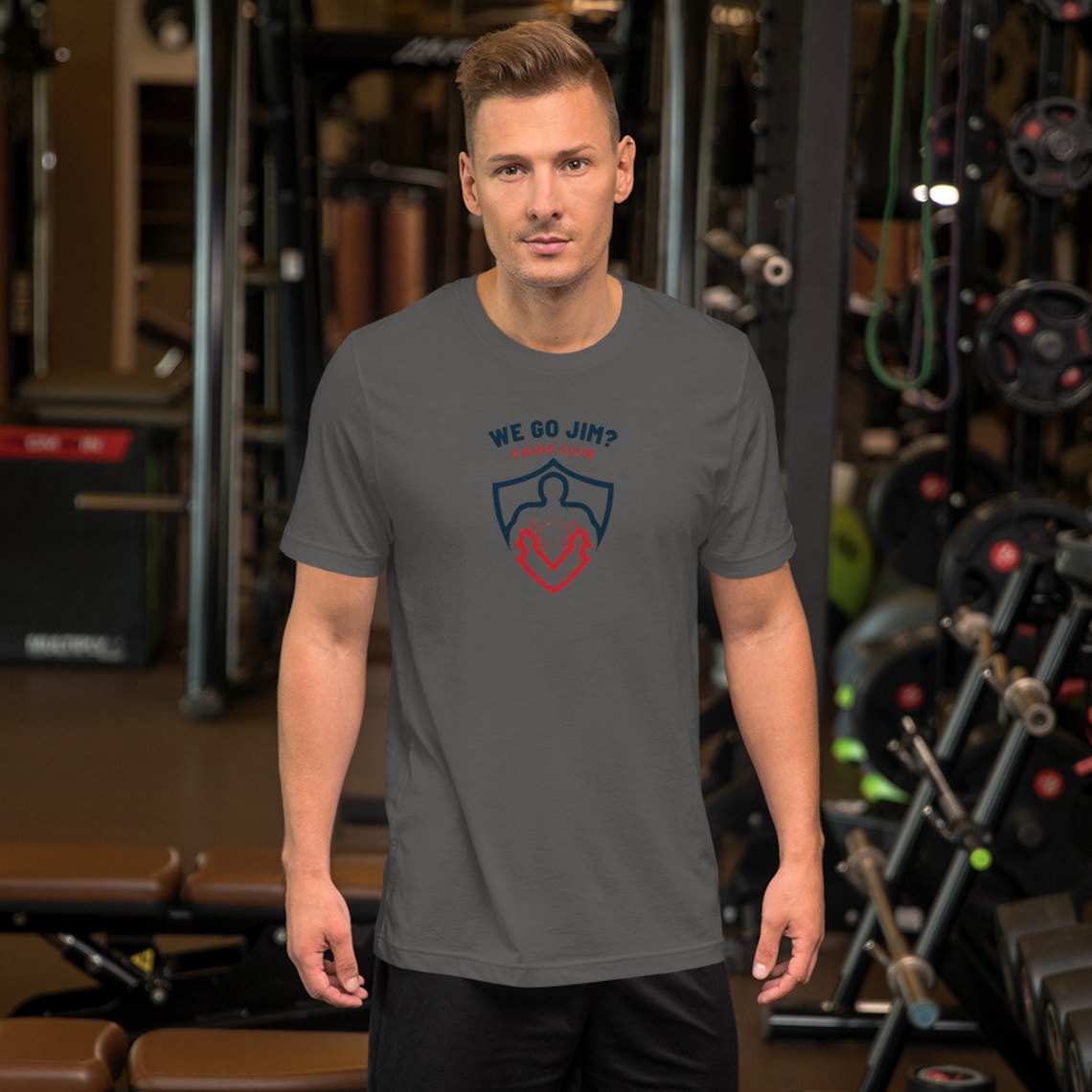 We Go Jim Gains Club Pump Cover Gym Shirt Etsy