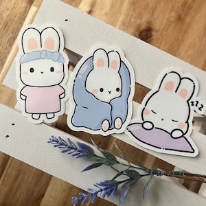 Nighttime Baby Buns Sticker Pack | Weatherproof Glossy Die-Cut Sticker | Waterbottle Stickers | Laptop Stickers