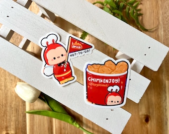Filipino Fried Chicken Sticker Pack | Weatherproof Glossy Sticker | Waterbottle Stickers | Laptop Stickers | ChimkenJoy | Funny Pinoy Art