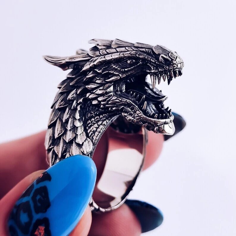 Dragon Head Ring Etsy