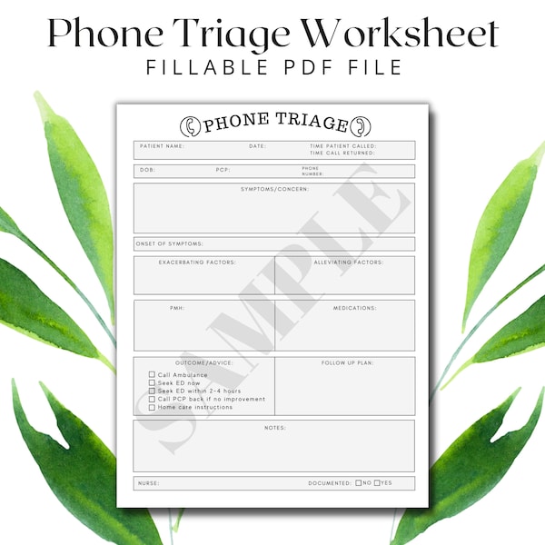 Phone Triage Sheet Etsy Australia