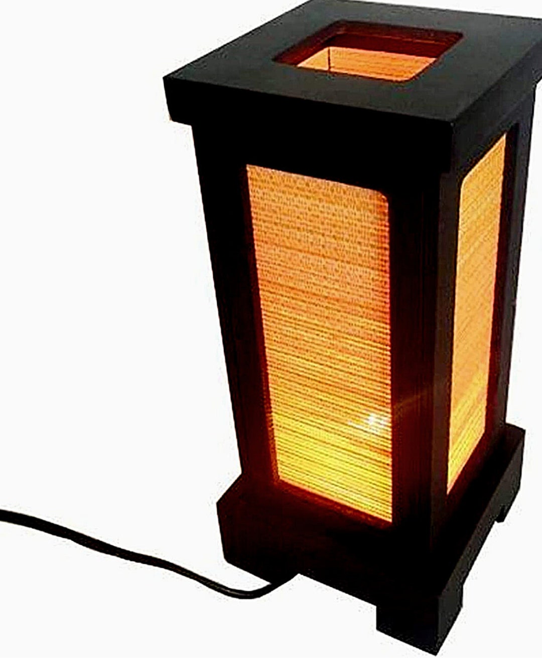 Oriental Handmade Bamboo Bedside Table Lamp and Floor Lamp, Wood Lamp