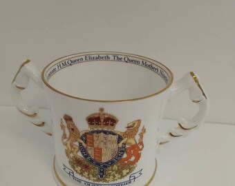 Vintage Aynsley China Loving Cup - HM Queen Elizabeth The Queen Mother - 90th Birthday