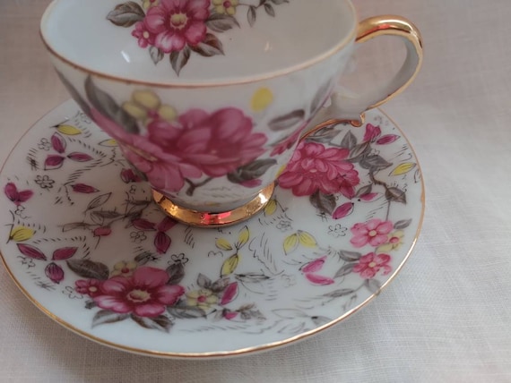 Vintage Small Marco Tea Cup Pink Flowers - Etsy