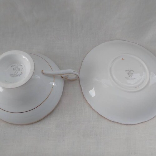 Vintage Taylor and shops Kent bone china flowers gold trim 1950s tea cup and saucer