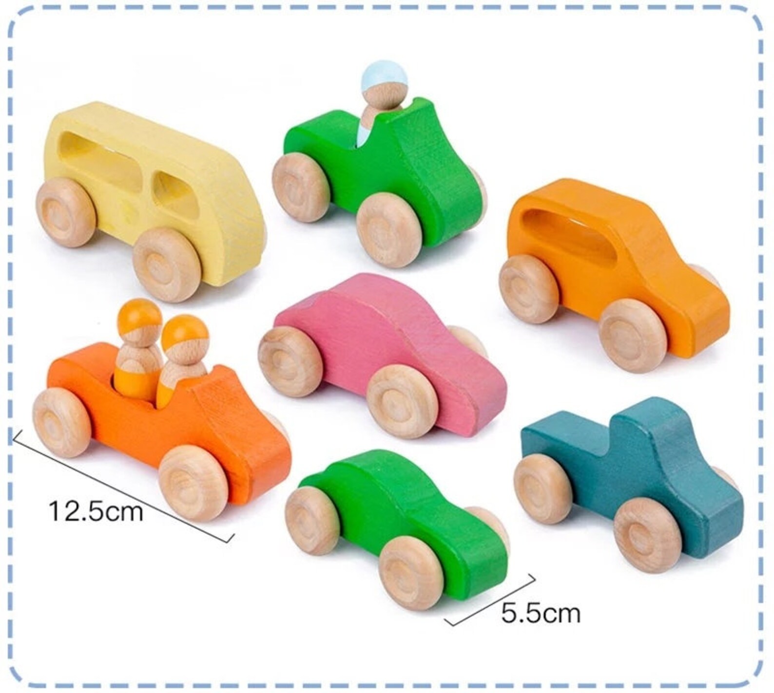 7 Pcs Wooden Toy Cars & 3 Peg People Wooden Cars for Kids - Etsy