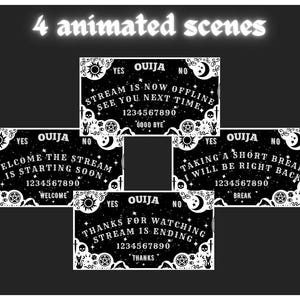 Black & White Ouija Board Mystic Goth Vibes Animated Scenes | Twitch Stream