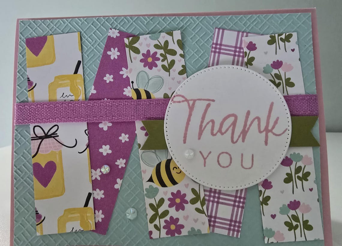 Spring Colors Thank You Card - Blank Inside - Etsy