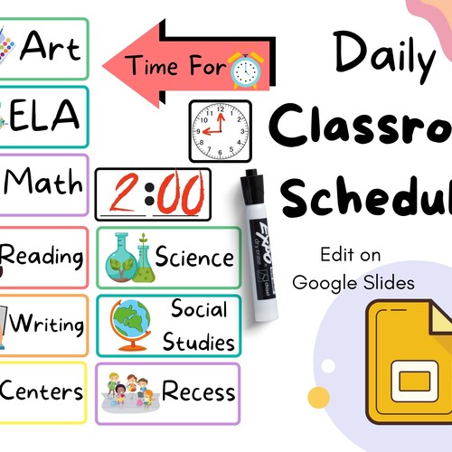 Rainbow Themed Daily Schedule Cards Classroom Schedule Signs Etsy