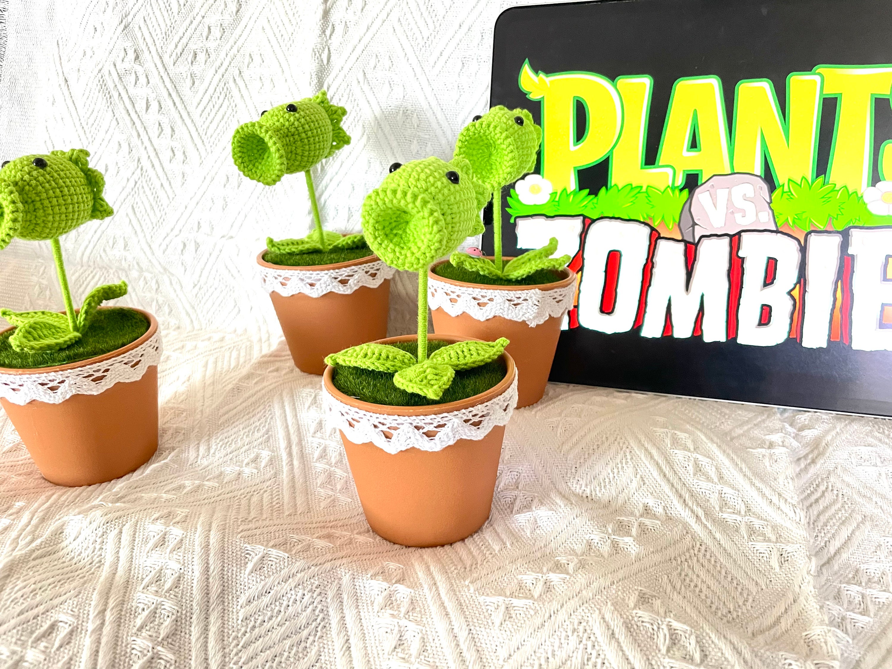 Handmade Crochet Mini Peashooter in the Potcrochet Flower Etsy