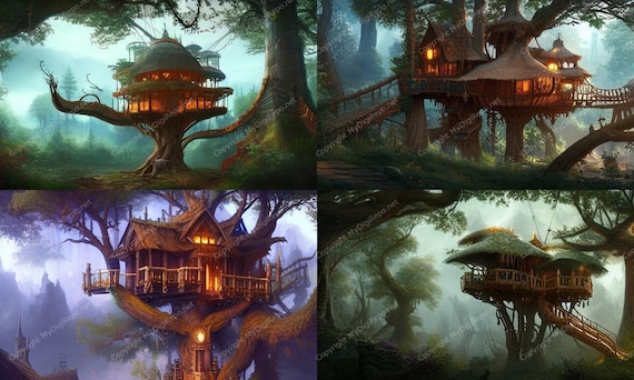 Fantasy Treehouse 4 Pack Volume 3 Digital Art Downloadable File - Etsy