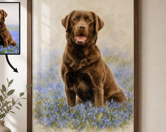 Peinture de chien personnalisée à l'aquarelle, cadeau commémoratif d'animal de compagnie pour les amoureux des chiens Portrait de chien personnalisé à partir d'une photo cadeau commémoratif d'animal de compagnie pour les propriétaires de chien