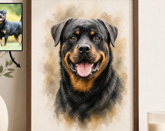 Pet Memorial Gift Watercolor Painting Custom Dog Portrait From Photo Custom Pet Portrait Painting Dog Remembrance Gift For Dog Lover