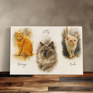 Custom Watercolor Cat Painting Memorial Pet Portrait Gift For Cat Lovers Custom Cat Portrait From Photo Pet Remembrance Portrait Cat Drawing