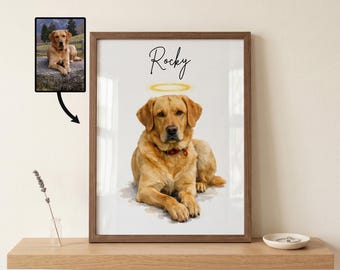 Custom Dog Memorial Gift Watercolor Pet Portrait Pet Loss Sympathy Gift Dog Portrait Painting From Photo Pet Memorial Gift For Dog Loss