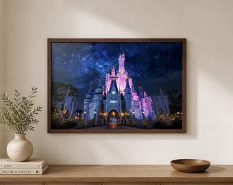 Magic Kingdom Artwork Cinderella Castle Wall Decor Fantasy Art Bedroom Magic Castle Photograph Magical Scene Nursery Art Print Home Art