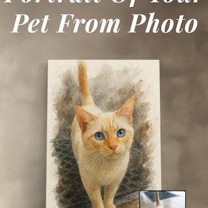 Custom Watercolor Cat Painting Memorial Pet Portrait Gift For Cat Lovers Custom Cat Portrait From Photo Pet Remembrance Portrait Cat Drawing