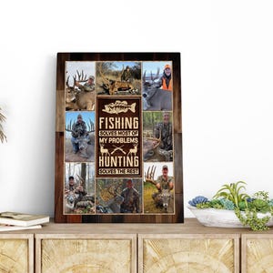 birthday gifts for husband cool birthday gifts for dad custom dad gift custom hunting art custom hunting design custom hunting gift custom hunting portrait custom hunting wall art custom hunting wall art deer and ducks custom hunting wall decor custom photo collage