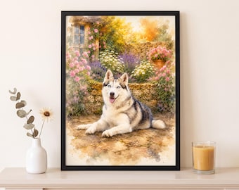 Custom Pet Memorial Gift Watercolor Pet Portrait From Photo Dog Memorial Gift For Dog Loss, Custom Dog Portrait Painting From Photo