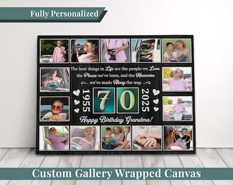 Personalized Gift 70th Birthday Gifts For Grandpa Canvas Print Wall Decor Grandparent Gifts For Grandma Farmhouse Decor Gifts For Parents